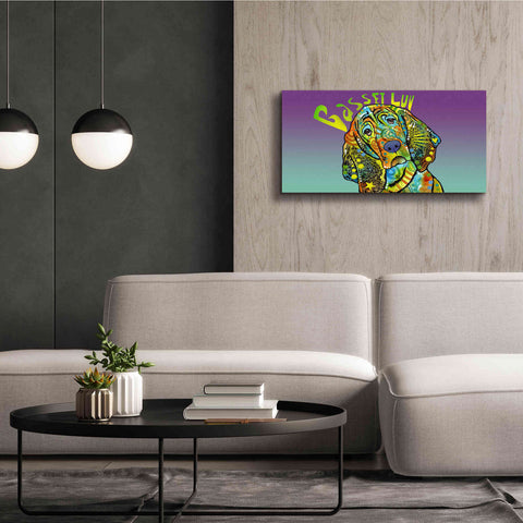 Image of 'Basset Luv' by Dean Russo, Giclee Canvas Wall Art,40x20