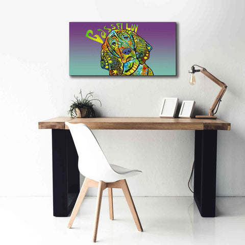 Image of 'Basset Luv' by Dean Russo, Giclee Canvas Wall Art,40x20