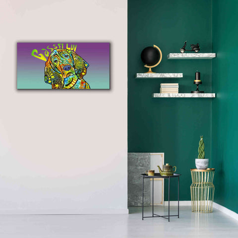 Image of 'Basset Luv' by Dean Russo, Giclee Canvas Wall Art,40x20