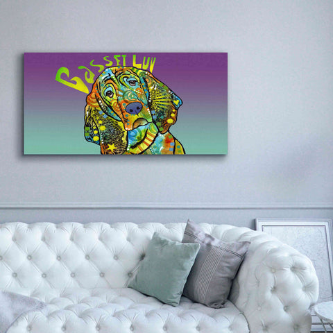 Image of 'Basset Luv' by Dean Russo, Giclee Canvas Wall Art,60x30