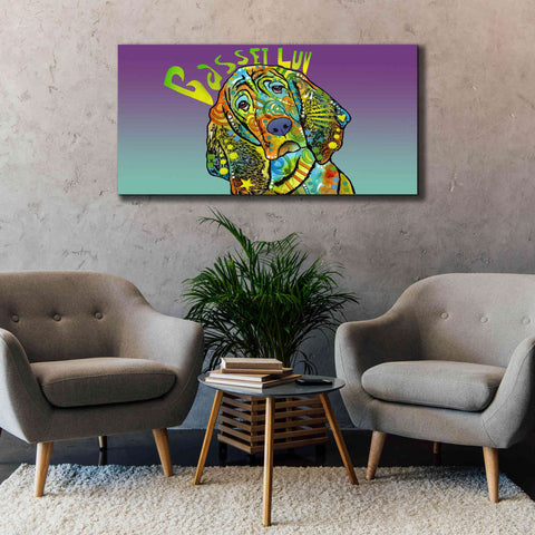 Image of 'Basset Luv' by Dean Russo, Giclee Canvas Wall Art,60x30
