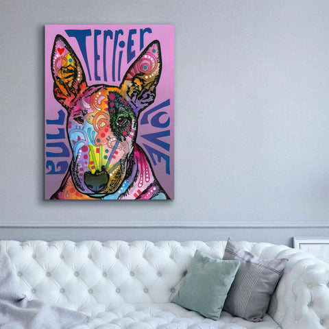 Image of 'Bull Terrier Luv' by Dean Russo, Giclee Canvas Wall Art,40x54