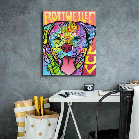 Image of 'Rottweiler Luv' by Dean Russo, Giclee Canvas Wall Art,20x24