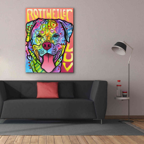 Image of 'Rottweiler Luv' by Dean Russo, Giclee Canvas Wall Art,40x54