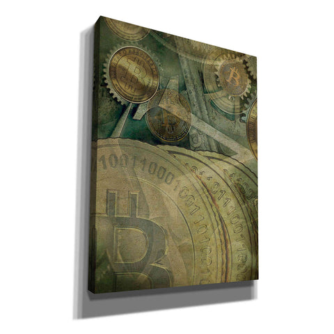 Image of 'Grunge Bitcoin Four' by Steve Hunziker, Canvas Wall Art