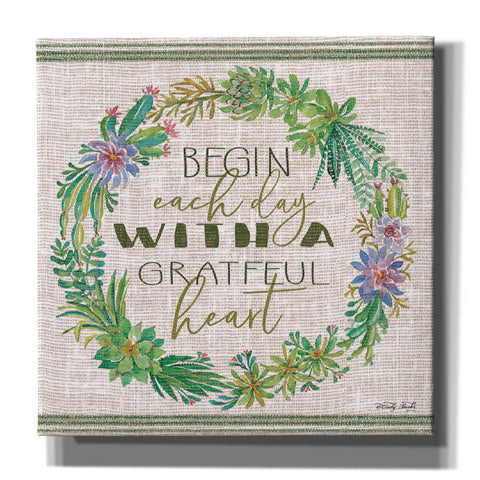 Image of 'Grateful Heart Succulent Wreath' by Cindy Jacobs, Canvas Wall Art