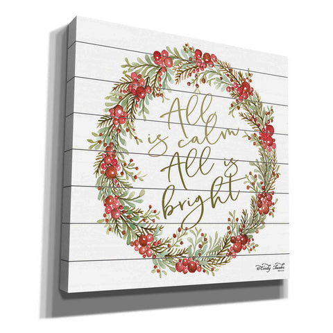 Image of 'All is Calm Berry Wreath' by Cindy Jacobs, Canvas Wall Art