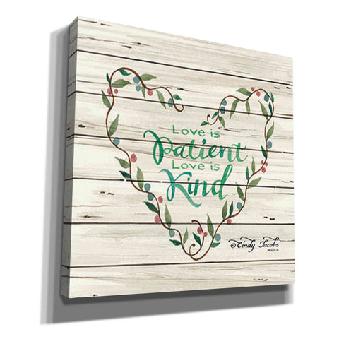 Image of 'Love is Patient Heart Wreath' by Cindy Jacobs, Canvas Wall Art