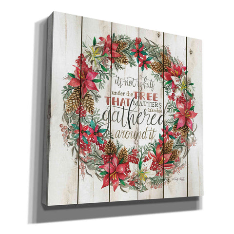 Image of 'Gathered Around the Tree Wreath' by Cindy Jacobs, Canvas Wall Art