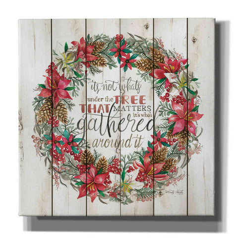 Image of 'Gathered Around the Tree Wreath' by Cindy Jacobs, Canvas Wall Art