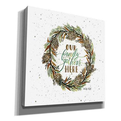 Image of 'Our Family Gathers Here Wreath' by Cindy Jacobs, Canvas Wall Art