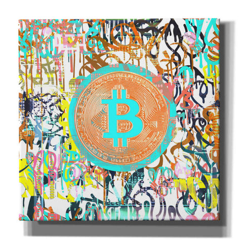 Image of 'Bitcoin Graffiti Art 3' by Irena Orlov, Canvas Wall Art