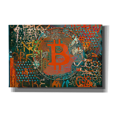 Image of 'Bitcoin Graffiti Art 23' by Irena Orlov, Canvas Wall Art