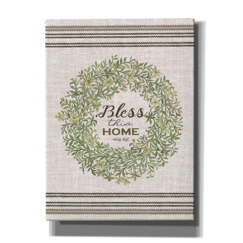 Image of 'Bless This Home Wreath' by Cindy Jacobs, Canvas Wall Art