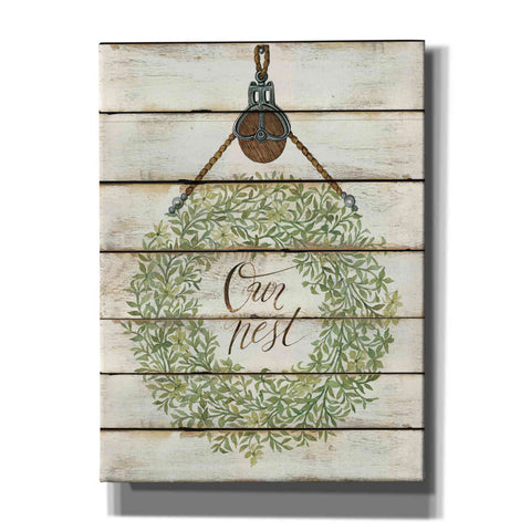 Image of 'Our Nest Wreath on Wood Panels' by Cindy Jacobs, Canvas Wall Art