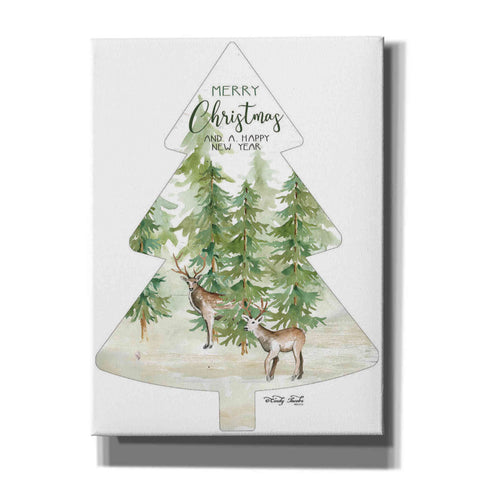 Image of 'Merry Christmas Deer Tree' by Cindy Jacobs, Canvas Wall Art