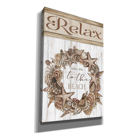 Image of 'Relax Shell Wreath' by Cindy Jacobs, Canvas Wall Art