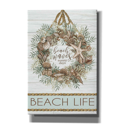 Image of 'Beach Waves Wreath' by Cindy Jacobs, Canvas Wall Art