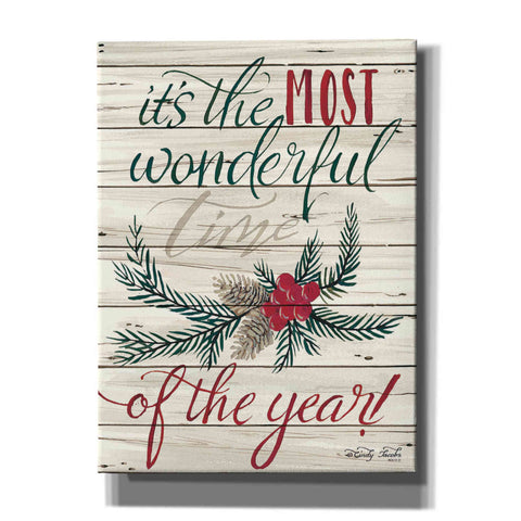 Image of 'The Most Wonderful Time Shiplap 2' by Cindy Jacobs, Canvas Wall Art
