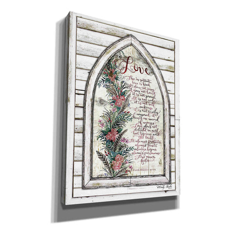Image of 'Love is Patient Arch with Flowers' by Cindy Jacobs, Canvas Wall Art