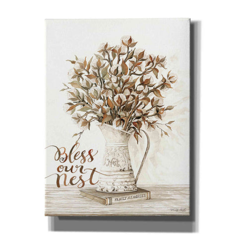 Image of 'Bless Our Nest Cotton Bouquet' by Cindy Jacobs, Canvas Wall Art