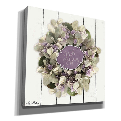 Image of 'Hello Spring Wreath' by Lori Deiter, Canvas Wall Art