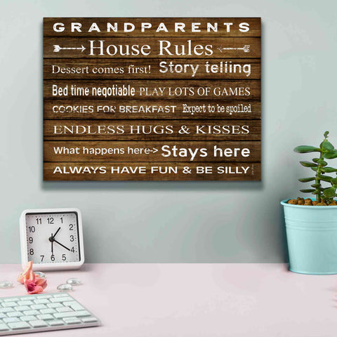 Image of 'Grandparents House Rules' by Cindy Jacobs, Canvas Wall Art,16 x 12