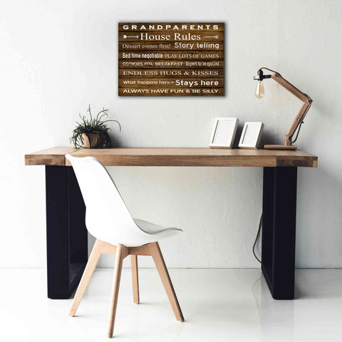 Image of 'Grandparents House Rules' by Cindy Jacobs, Canvas Wall Art,26 x 18