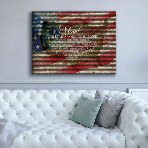 Image of 'I Stand American Flag on Metal' by Cindy Jacobs, Canvas Wall Art,54 x 40