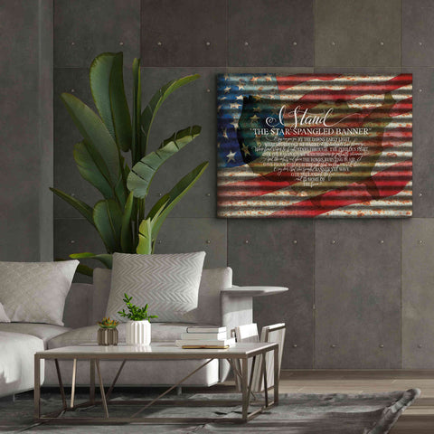 Image of 'I Stand American Flag on Metal' by Cindy Jacobs, Canvas Wall Art,54 x 40