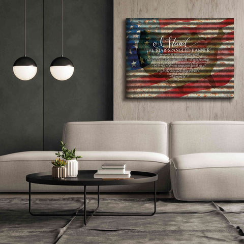 Image of 'I Stand American Flag on Metal' by Cindy Jacobs, Canvas Wall Art,54 x 40