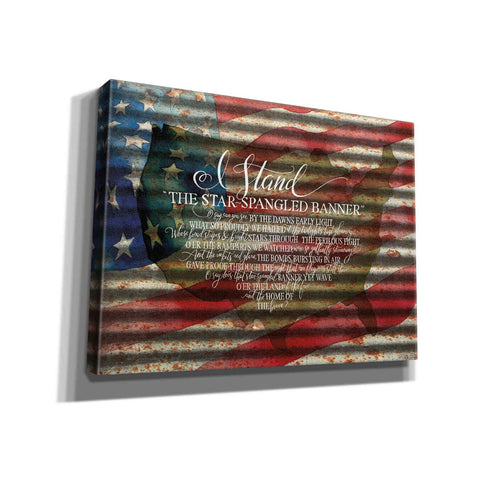 Image of 'I Stand American Flag on Metal' by Cindy Jacobs, Canvas Wall Art