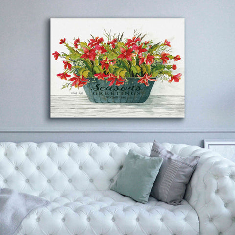 Image of 'Seasons Greetings Pot' by Cindy Jacobs, Canvas Wall Art,54 x 40
