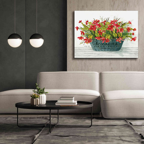 Image of 'Seasons Greetings Pot' by Cindy Jacobs, Canvas Wall Art,54 x 40