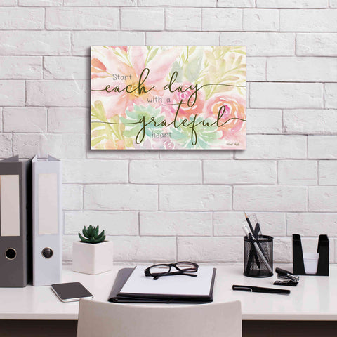 Image of 'Floral Grateful Heart' by Cindy Jacobs, Canvas Wall Art,18 x 12