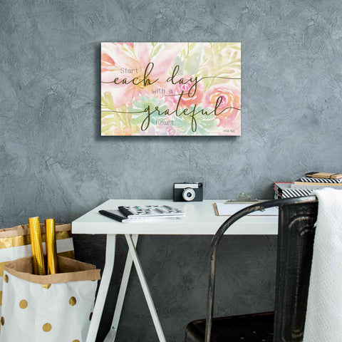 Image of 'Floral Grateful Heart' by Cindy Jacobs, Canvas Wall Art,18 x 12