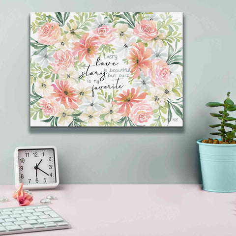 Image of 'Floral Love Story' by Cindy Jacobs, Canvas Wall Art,16 x 12