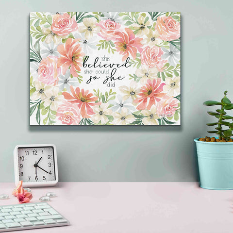 Image of 'Floral She Believed' by Cindy Jacobs, Canvas Wall Art,16 x 12