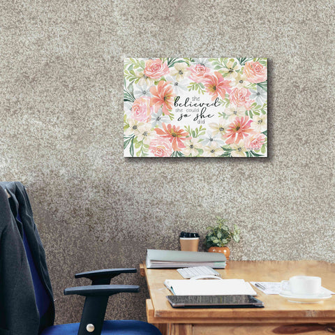 Image of 'Floral She Believed' by Cindy Jacobs, Canvas Wall Art,26 x 18