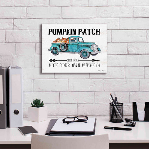Image of 'Pumpkin Patch Open Daily' by Cindy Jacobs, Canvas Wall Art,16 x 12