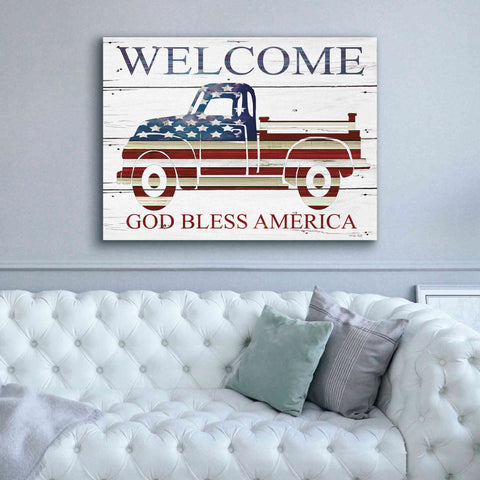 Image of 'Welcome Patriotic Truck' by Cindy Jacobs, Canvas Wall Art,54 x 40