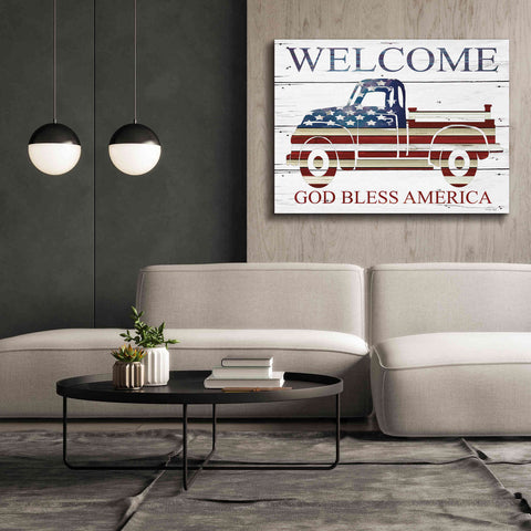 Image of 'Welcome Patriotic Truck' by Cindy Jacobs, Canvas Wall Art,54 x 40