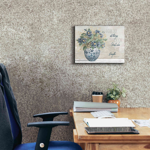 Image of 'I Can Do All Things Blue Vase' by Cindy Jacobs, Canvas Wall Art,16 x 12