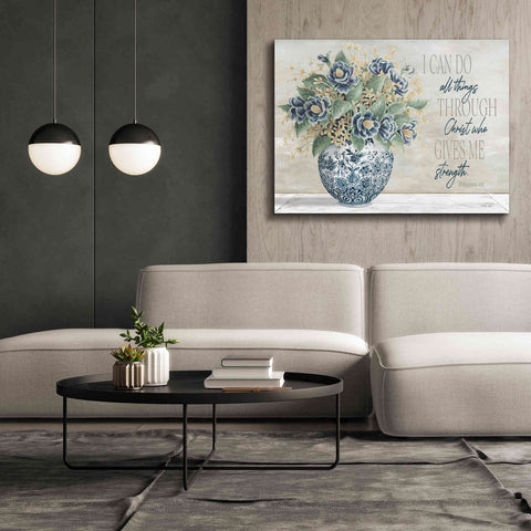 Image of 'I Can Do All Things Blue Vase' by Cindy Jacobs, Canvas Wall Art,54 x 40