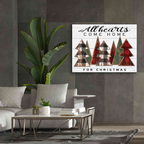 Image of 'All Hearts Come Home Plaid Trees' by Cindy Jacobs, Canvas Wall Art,54 x 40
