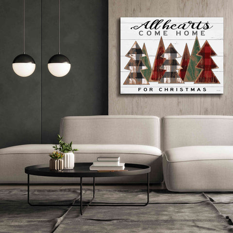Image of 'All Hearts Come Home Plaid Trees' by Cindy Jacobs, Canvas Wall Art,54 x 40