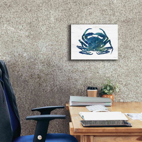Image of 'Blue Coastal Crab' by Cindy Jacobs, Canvas Wall Art,16 x 12