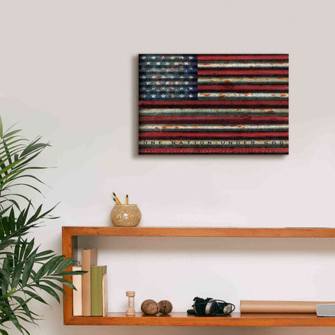Image of 'One Nation Under God on Metal' by Cindy Jacobs, Canvas Wall Art,18 x 12