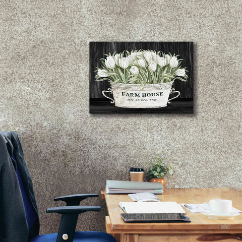 Image of 'Farmhouse Tulips' by Cindy Jacobs, Canvas Wall Art,24 x 20