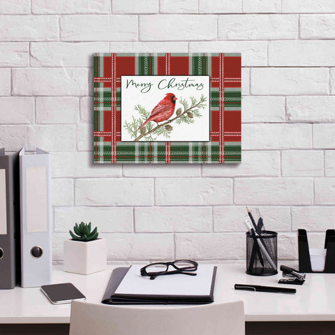 Image of 'Merry Christmas Cardinal' by Cindy Jacobs, Canvas Wall Art,16 x 12